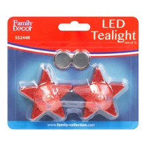 Karácsonyi LED-es teamécses piros 2db/csomag 55244R