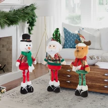 Karácsonyi textil manó figura mikulás 65 x 18 x 13 cm 58758A