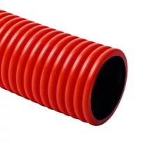 Kopos 40/32 mm behúzószálas lépésálló gégecső (közműcső) földbe duplafalú piros 50 m/tekercs KF 09040 BA
