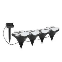 LED-es szolár lámpa - kutya lábnyom, leszúrható - műanyag - fekete - 360cm 11255