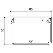 KOPOS KOLIN Műanyag csatorna 60x40mm tetővel fehér 2m 16m/cs LH 60x40 HD