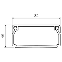 KOPOS KOLIN Műanyag kábelcsatorna 32x15mm tetővel fehér 2m 80m/cs LHD 32X15 HD