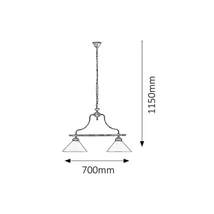 R.2707 Marian 2 ágú függeszték E27 2x60W bronz