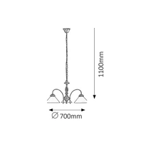 R.2703 Marian 3ágú csillár E27 3x60W bronz
