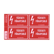 Matrica 100x60 mm tűzeseti főkapcsoló jelzéssel ERV018002ONV01000060