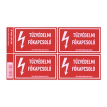 Matrica 100x60 mm Tűzvédelmi Főkapcsoló jelzéssel ERVT18/01V217