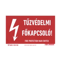 Matrica 160x100 mm Tűzvédelmi Főkapcsoló! jelzéssel ERVT18/01V227