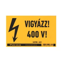 Matrica 160x100 mm Vigyázz! 400V! jelzéssel ERVT63/01V227