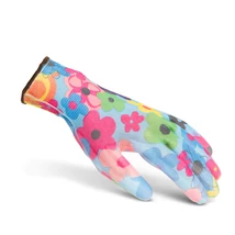 Mintás kerti kesztyű víztaszító nitrilbevonattal 11517L