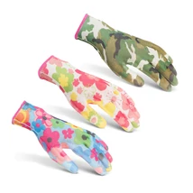 Mintás kerti kesztyű víztaszító nitrilbevonattal a tenyérrészen XS-es 11517XS