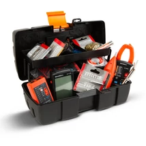 Nou műanyag szerszámos láda 31x18x14 cm nyitható tálcás 11011A