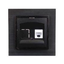 Olbia Electric TITAN RJ45 Cat6 UTP aljzat kerettel fekete BS-TN.CAL6