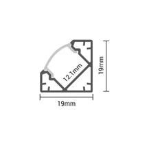 Optonica alumínium profil sarok, búrával LED szalaghoz 2m 5102