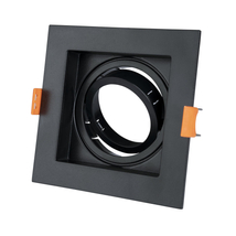 Optonica billenthető műanyag beépíthető spot lámpa fekete 1xGU10 IP20 2051