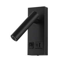 Optonica fali LED olvasólámpa téglalap fekete 8W 700lm 4200K USB-A USB-C 7589