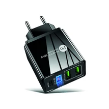 Optonica hálózati gyorstöltő adapter fekete 3xUSB-A és 1xUSB-C 9510