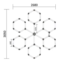 Optonica hexagon LED lámpa rendszer 6 modul 306W 36720lm 6000K 16824