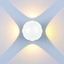 Optonica LED kültéri fali lámpa 4W 440lm 3000K fehér kerek 4LED IP54 7487