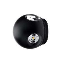 Optonica LED kültéri fali lámpa 4W 440lm 3000K fekete kerek 4LED IP54 7488