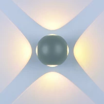 Optonica LED kültéri fali lámpa 4W 440lm 4000K szürke kerek 4LED IP54 7492