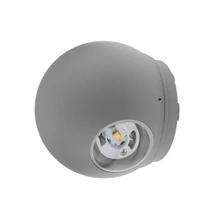 Optonica LED kültéri fali lámpa 6W 660lm 3000K szürke kerek 2LED IP54 7495