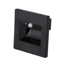 Optonica LED lépcsővilágító lámpa mozgásérzékelővel fekete 1W 80lm 3000K négyzet IP20 7555