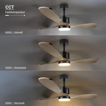 Optonica LED mennyezeti lámpa és ventilátor 18W 1440lm CCT fekete IP20 19110