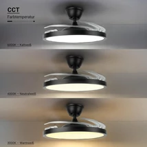 Optonica LED mennyezeti lámpa és ventilátor 36W 2880lm CCT fekete IP20 19105