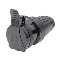 Optonica lengő dugalj csapófedéllel fekete 16A IP44 7632