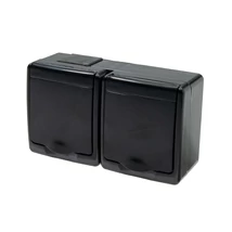 Pawbol falon kívüli dugalj 2x2P+F fekete IP44 BETA D.3713SCGG/1