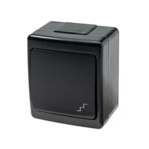 Pawbol falon kívüli váltókapcsoló (106) fekete IP44 BETA D.3710WSC