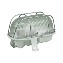 Pawbol hajólámpa fém védőráccsal E27 60W ovális törtfehér IP44 D.3166