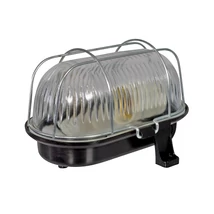 Pawbol hajólámpa fém védőráccsal E27 60W ovális fekete IP44 D.3166C
