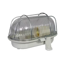 Pawbol hajólámpa fém védőráccsal E27 60W ovális szürke IP44 D.3166S