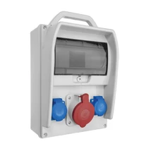 Pawbol hordozható szerelt ipari csatlakozó doboz 9 modul 5P 32A + 2x2P+F IP44 R-BOX 300R-9 B.18.300-1-S