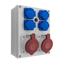 Pawbol szerelt ipari csatlakozó doboz 2x5P 32A + 4x2P+F IP44 R-BOX 240 B.1627S