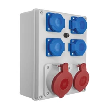 Pawbol szerelt ipari csatlakozó doboz 5P 16A + 5P 32A + 4x2P+F IP44 R-BOX 240 B.1100-02-S