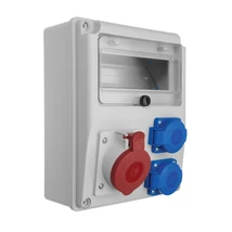 Pawbol szerelt ipari csatlakozó doboz 8 modul 5P 16A + 2x2P+F IP44 R-BOX 240-8 B.1801-S