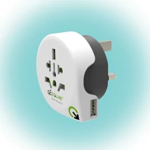 Q2 POWER Utazóadapter, World to UK USB 100-250 V 1.100130 