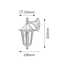 R.8232 Velence kült fali leE27 60W antik a.IP44