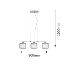 R.2630 Anastasia függ. E27 3x max60W króm/barna