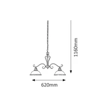 R.2757 Elisett 2ágú függeszték E27 2x60W bronz