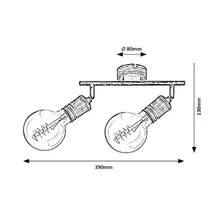 R.3215 Fidel,bel.spot,E27 ant.arany 2xMAX25W