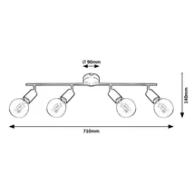 R.3989 Lamar,bel.Spot, E27 4x MAX 40W,m.fekete