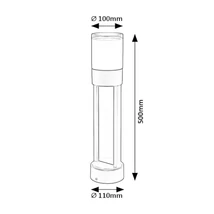 Rábalux Leitha kültéri LED állólámpa 12W 3000K fekete H50cm IP44 77131