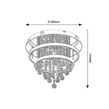 R.2237 Pallas,bel.menny,LED32W+3xE14,króm,D40cm
