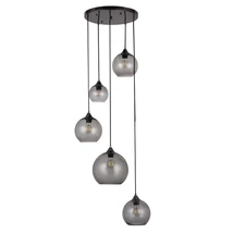 R.6440 Tanesha Függ E27 5X MAX 40W fekete/füst