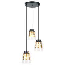 R.3545 Zenaida,bel.Függ.E27 3x MAX 60W,m.fekete