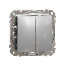 Schneider Sedna Design 106+6 kettős (dupla) váltókapcsoló alumínium SDD113108