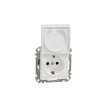  Schneider Sedna Design 2P+F dugalj gyermekvédelemmel csapófedéllel fehér SDD111023